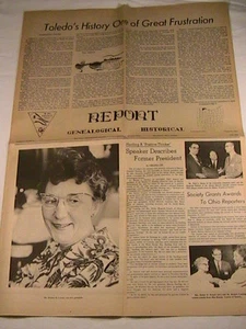 [B4] VINTAGE GENEALOGICAL HISTORICAL REPORT - OHIO Jun 1968 Lucas County Part 1 - Picture 1 of 4