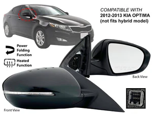 For Door Mirror 2012 2013 KIA OPTIMA Power Folding Signal Heated Passenger Side - Picture 1 of 9