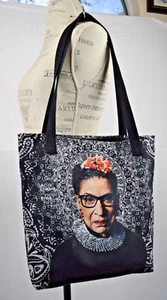 Ruth Bader Ginsburg Tragetasche 2019 Frida Kahlo Fotoshooting hergestellt in den USA 15"X14" - Bild 1 von 8