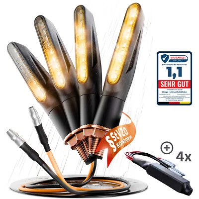 Binego® 4x LED Blinker Motorrad E Geprüft Lauflicht Universelle Blinkleuchten - Bild 1 von 4