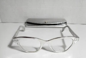 Gafas de colección Tura Inc. años 50 ojo de gato plata aluminio - Imagen 1 de 5