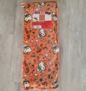 Hello Kitty Cloud Hamburger Soft Throw Orange Blanket 60" X 70" NWT - Picture 1 of 4