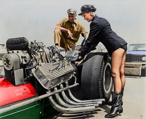 1960s rail drag racer Dirty Mary, Crazy Larry 14 x 11" Photo Print - Picture 1 of 1