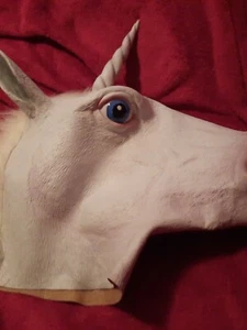 Unicorn Full Head Latex Mask Adult Teen Animal Cosplay Halloween Party Costume  - Picture 1 of 2
