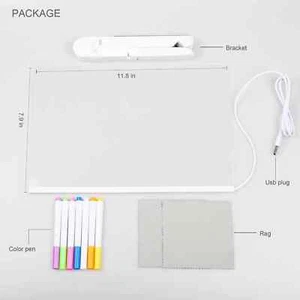 LED Note Board with Colors Acrylic Dry Erase Board with Light DIY Drawing Board - Picture 1 of 7