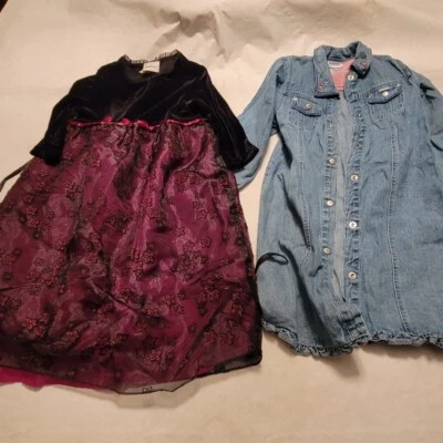 2 Girls Dresses Size 6 Oshkosh Denim And Rose Cottage - Image 1 of 4