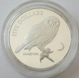 Neuseeland 5 Dollars 1999 Neuseeland-Kuckuckskauz Silber PP - Bild 1 von 2