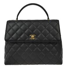 Chanel Black Caviar Medium Top Handle Handbag 123371