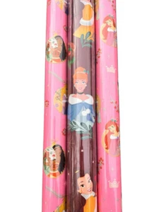 3 Rolls Disney Princess Birthday Christmas Gift Wrapping Paper 110 sq ft Total - Picture 1 of 2