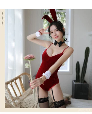 make-up dress Cosplay shirt plaid skirt tie Feminine sexy bunny uniform - Image 1 of 3