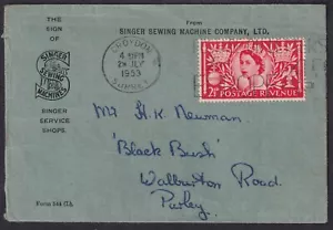 1953 Singer Sewing Machine Company; Croydon Slogan to Purley; siehe beide Seiten - Bild 1 von 4