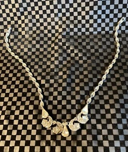 Vintage Bogoff Schmuck Halskette silberfarben und klare Strasssteine - Bild 1 von 10
