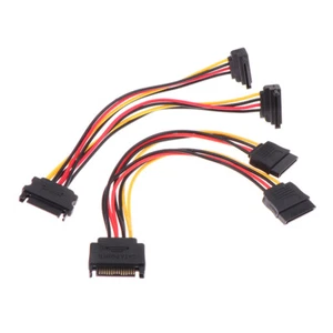1PC SATA Power Y Splitter Cable 15 Pin Male To Dual 15 Pin Female Power Cable - Afbeelding 1 van 12