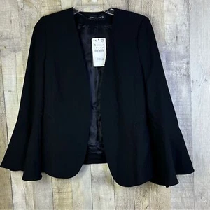 Zara Woman USA Small lined Open Front Jacket with Faux Pockets & Bell Sl… - Picture 1 of 9