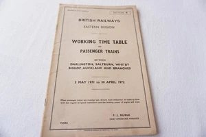 1971 Eastern Region Railway Working Timetable Sect K Bishop Auckland - Picture 1 of 7