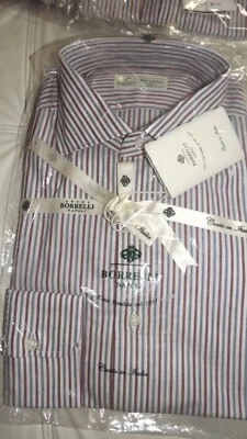 BORRELLI NAPOLI REALE SARTORIA 1°LINEA TG 44 COTONE FATTA A MANO SHLINE-2253- - Immagine 1 di 3