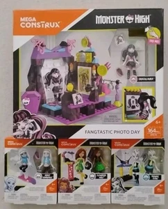 Mega Bloks Construx Monster High Fangtastic Photo Day Frankie Clawdeen Abbey LOT - Picture 1 of 17
