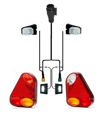 Anhängerbeleuchtung Set 12v Beleuchtung Satz Anhänger Rückleuchten 5m 13-polig - Bild 1 von 4