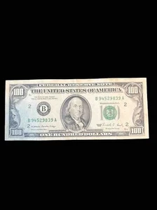 Circulated Small Head $100 bill (One Hundred Dollar Bill) - Series 1988 - Picture 1 of 2