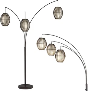 4026-26 Maui Arc Lamp, 82 In., 3X60W Incandescent,13 CFL, Antique Bronze, 1 Floo - Picture 1 of 12