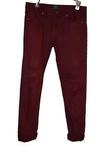MEN FOREVER 21 Denim Burgundy Skinny Stretch LEG JEANS 5 POCKETS SIZE 30x30 - Picture 1 of 6