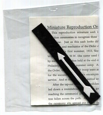 BSA OA Lodge 13 Wiatava X9 felt black mini-sash & info sheet -1990 NOAC- rare - Image 1 of 4