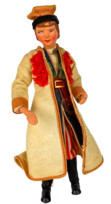 Cepelia 波兰民间艺术手工制作 9 英寸娃娃克拉科维西穿着男孩婚礼服装 — 第 1/4 张图片