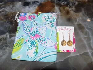Lilly Pulitzer Samba Earrings Gold Metallic NEW - Picture 1 of 3