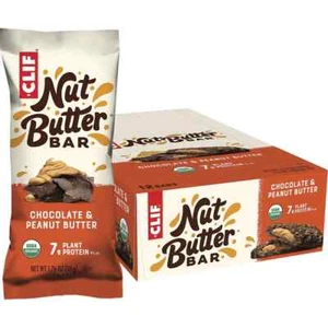 CLIF Nut Butter Bars Chocolate & Peanut Butter 12x50g – Organic Energy Snack - Picture 1 of 1