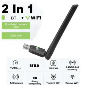 Network Card USB Driver Free 600M Wireless Network Adapter, Bluetooth Card D7T2 - Photo 1/12