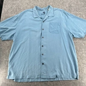 Camicia uomo Tommy Bahama hawaiana 100% seta XXL casual tropicale manica corta blu - Foto 1 di 10