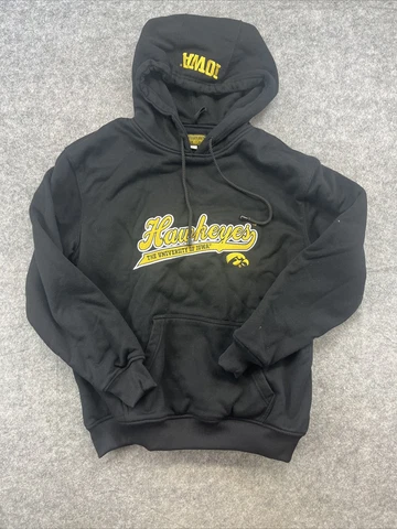 Iowa Hawkeyes Mens Hoodie Large Black Pullover Heavy The University Of Iowa Cover
