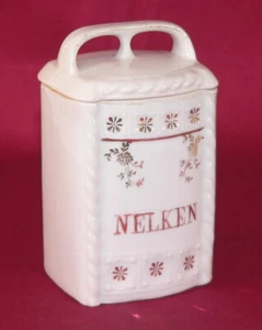 Vorratsdose Porzellan NPS Silesia Nelken ca. 1900 #6228 - Bild 1 von 5