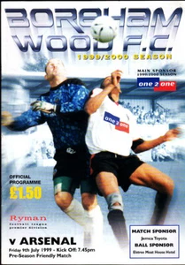 1999/2000 BOREHAM WOOD V ARSENAL 09-07-1999 Pre-Season Friendly - Picture 1 of 1
