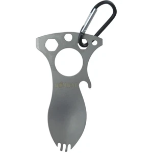 KombatUK Camping Ultra Lightweight Stainless Steel Spork & Multitool on Carabina - Picture 1 of 1