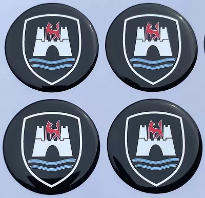 Wolfsburg Volkswagen VW Beetle Bug Bus Karmann Ghia Wheel hubcap emblems decals - Image 1 of 4