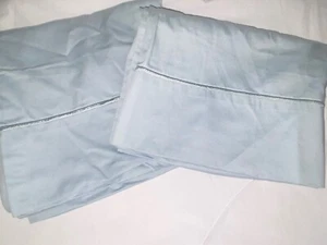 Court of Versailles Standard Pillowcases Blue 100% cotton Cannon Luxury EUC - Picture 1 of 4