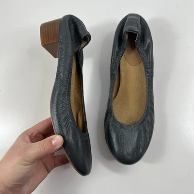 Nuevo Anthropologie Jasper & Jeera Gilen Tacones Bloque Cuero Negro Mujer Talla 8B Foto 1 de 4