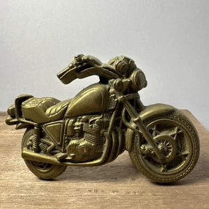 Vintage Solid Brass Motorcycle Belt Buckle 1979 Baron Buckle Made In Taiwan - Picture 1 of 8