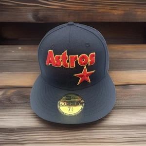 Houston Astros Hat New Era 59Fifty "Astrodome" Navy Retro Sz 7 5/8 Cap H116 - Picture 1 of 9