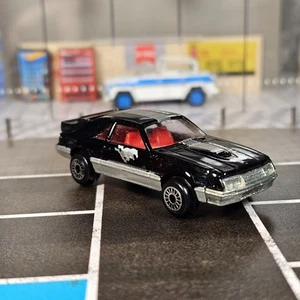 Zylmex Zee Toys 1981 Ford Mustang turbo P394 Hong Kong Fox Body Black Silver - Picture 1 of 8
