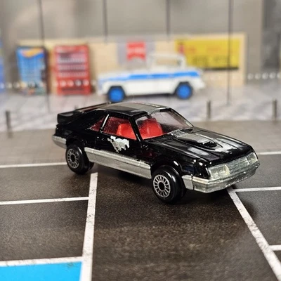 Zylmex Zee Toys 1981 Ford Mustang turbo P394 Hong Kong Fox Body Black Silver - Image 1 of 4
