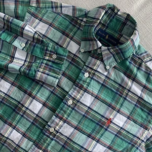 Ralph Lauren Hemd Herren M kariert Pony Button Down Logo Preppy Classic grün navy - Bild 1 von 14