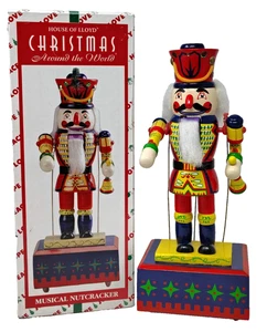 Vintage House Of Lloyd Nussknacker Spieluhr animierte Weihnachtsfigur Bewegung Tanz - Bild 1 von 7