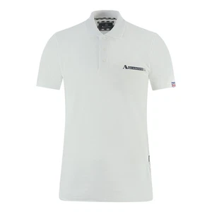 Aquascutum Boxed Logo White Polo Shirt - Foto 1 di 2