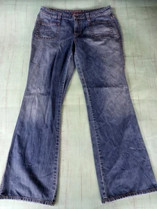 Espirit Jeans Womens Size 12 Wide Leg Orange Jeweled Pockets - Picture 1 of 21