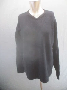 Halogen Size L Mens Black 100% Cashmere V Neck Long Sleeve Pull Over Sweater 316 - Picture 1 of 10