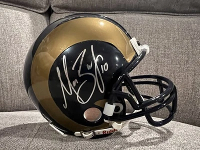 Minicasco RAMS autografiado por Marc Bulger Foto 1 de 4