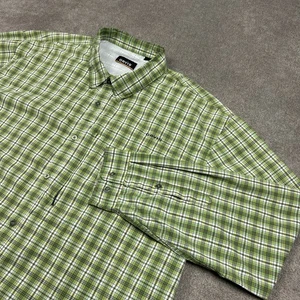 Orvis Hemd Herren 2XL belüftet Camping Wandern grün kariert Reißverschlusstasche Rolllasche - Bild 1 von 9