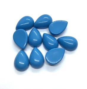 Arizona Turquoise Pear Flat Back AAA Loose Gemstone For Assorted All Jewelry - Picture 1 of 17